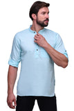 Chokore Light Blue Slim Fit Casual Short Kurta
