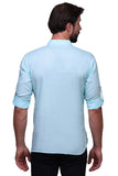 Chokore Light Blue Slim Fit Casual Short Kurta