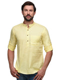 Chokore Yellow Slim Fit Casual Short Kurta