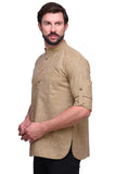 Chokore Chocolate Brown Slim Fit Casual Short Kurta