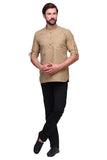 Chokore Chocolate Brown Slim Fit Casual Short Kurta