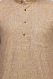 Chokore Chocolate Brown Slim Fit Casual Short Kurta