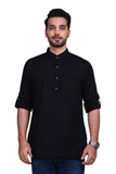 Chokore Black Slim Fit Casual Short Kurta