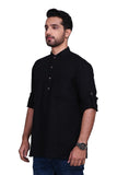 Chokore Black Slim Fit Casual Short Kurta