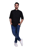 Chokore Black Slim Fit Casual Short Kurta