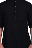 Chokore Black Slim Fit Casual Short Kurta
