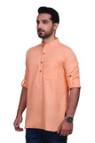 Chokore Orange Slim Fit Casual Short Kurta