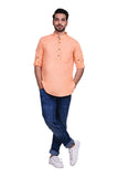 Chokore Orange Slim Fit Casual Short Kurta