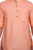 Chokore Orange Slim Fit Casual Short Kurta