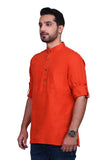 Chokore Red Slim Fit Casual Short Kurta
