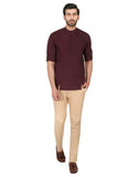 Chokore Burgundy Casual Short Kurta