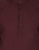 Chokore Burgundy Casual Short Kurta