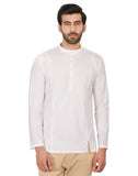 Chokore White Cotton Casual Short Kurta