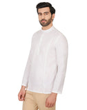 Chokore White Cotton Casual Short Kurta