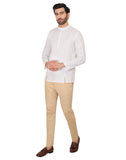 Chokore White Cotton Casual Short Kurta