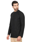 Chokore Black Cotton Casual Short Kurta