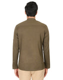 Chokore Mehandi Green Cotton Casual Short Kurta