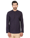 Chokore Printed Navy Blue Casual Short Kurta