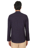 Chokore Printed Navy Blue Casual Short Kurta
