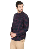 Chokore Printed Navy Blue Casual Short Kurta
