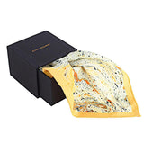Chokore Rust & Brown Silk Pocket Square - Marble line