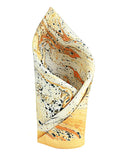 Chokore Rust & Brown Silk Pocket Square - Marble line