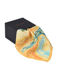 Chokore Orange & Sea Green Silk Pocket Square from the Marble Design range