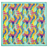 Chokore Turquoise & Orange Pocket Square - Marine line