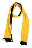 Chokore Two-in-One Men's Classic Plain Yellow and Black color Woolen Mufflers Cum Scarves Cum Stole For Men And Women
