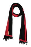 Chokore Two-in-One Men's Classic Plain Pink and Black color Woolen Mufflers Cum Scarves Cum Stole For Men And Women
