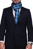 Chokore  Men's Casual Blue & Black color check Acrylic Woolen Muffler, Scarf & Stole for Winter.