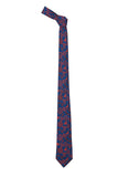 Chokore Red & Blue Silk Tie & Blue color silk Pocket Square set