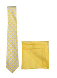 Chokore Lemon & White Silk Tie & Yellow color pocket square set