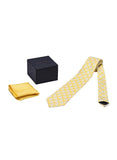 Chokore Lemon & White Silk Tie & Yellow color pocket square set