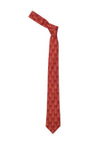 Chokore Red & Orange Silk Tie & Red color silk pocket square set