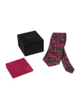 Chokore Marsela & Navy Blue Silk Tie - Indian At Heart range & Plain Pink color Silk Pocket Square set
