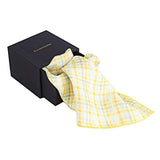Chokore Off White, Grey and Lemon Pure Silk Pocket Square