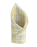 Chokore Off White, Grey and Lemon Pure Silk Pocket Square