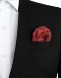 Chokore Red & Black Pocket Square - Plaids line