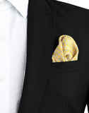 Chokore Tangerine & Beige Silk Pocket Square