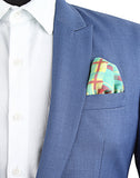 Chokore Dark & Light Sea Green Silk Pocket Square