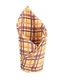 Chokore Brown & Yellow Pocket Square - Plaids line