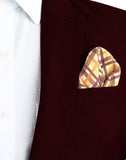 Chokore Brown & Yellow Pocket Square - Plaids line