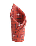 Chokore Red, Black & White Pocket Square - Plaids line