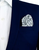 Chokore Shades of Blue Houndstooth Pure Silk Pocket square
