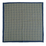 Chokore Blue & Yellow Houndstooth Pure Silk Pocket Square