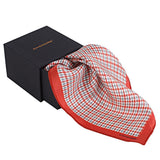 Chokore Red & Grey Houndstooth Silk Pocket Square