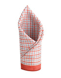 Chokore Red & Grey Houndstooth Silk Pocket Square