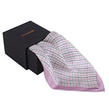 Chokore Lavender & Grey Houndstooth Silk Pocket Square