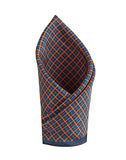 Chokore Blue & Red Pure Silk Pocket Square